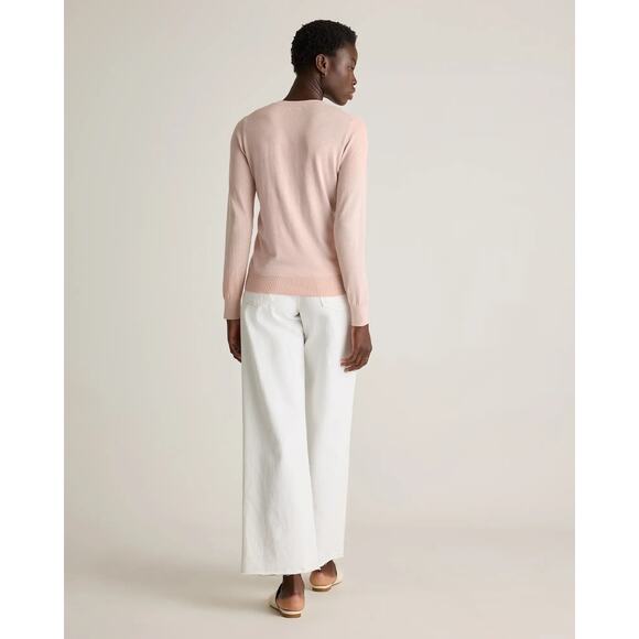 Quince Lightweight Cotton Cashmere V-Neck Sweater in Pink Size S✨ - Picture 5 of 13